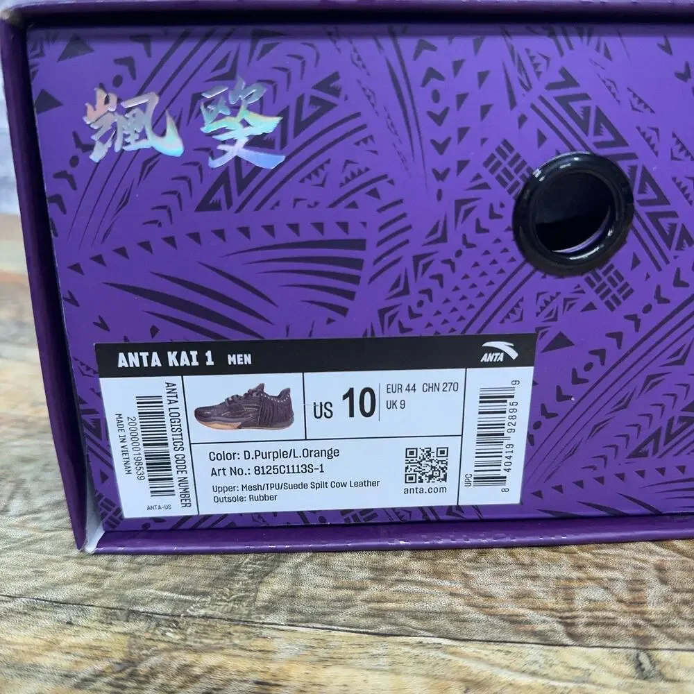 Anta Kai 1 Chief Hela Crown Jewel Midnight Purple Gold Mens Size 10 New 2025